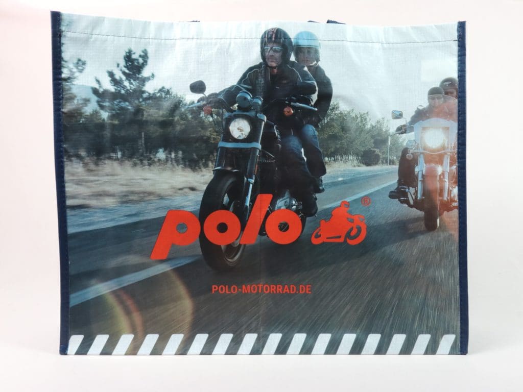 RPET Tragetaschen mit Fotodruck und matter Außenlamination für Polo Läden Motorradausstattung